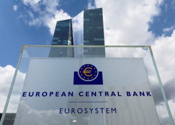 FILE PHOTO: Signage is seen outside the European Central Bank (ECB) building, in Frankfurt, Germany, July 21, 2022. REUTERS/Wolfgang Rattay/File Photo