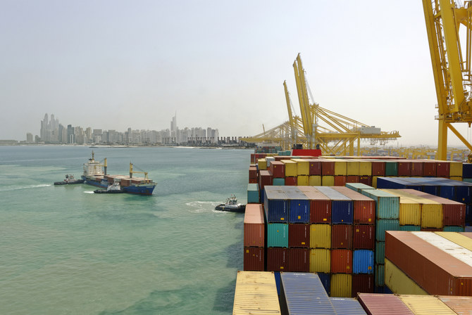 Container ship in Jebel Ali Port, Dubai,United Arab Emirates