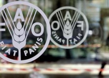 شعار منظمة الأغذية والزراعة للأمم المتحدة (فاو) على مقرها في روما - أرشيف رويترز