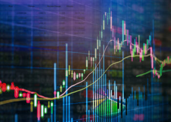 Combination of  stock market chart graphs and financial graphs