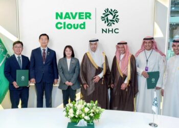 [Photo] A MOU signing ceremony for establishing a JV between TEAM NAVER and NHC was held in Cityscape Global 2024 on Nov. 11 (local time) in Riyadh, Saudi Arabia.