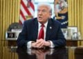 TOPSHOT - US President Donald Trump announces tariffs on auto imports in the Oval Office of the White House in Washington, DC, on March 26, 2025. Trump announced imposition of 25 percent tariffs on all cars and light trucks not built on US soil. "What we're going to be doing is a 25 percent tariff on all cars that are not made in the United States. If they're made in the United States, it is absolutely no tariff," he announced at the White House. (Photo by Mandel NGAN / AFP)